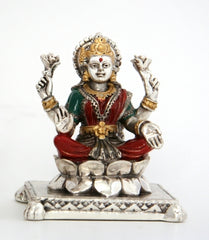 Laxmi Hindu Goddess Silver 6 Statue / Idol